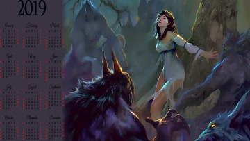 Картинка календари фэнтези монстр девушка