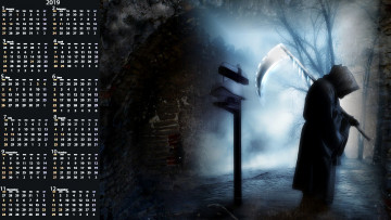 Картинка календари фэнтези плащ коса капюшон сумерки