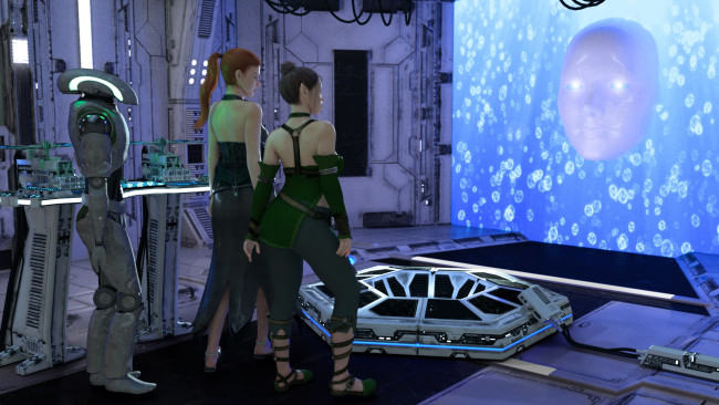 Обои картинки фото 3д графика, фантазия , fantasy, девушка, взгляд, фон