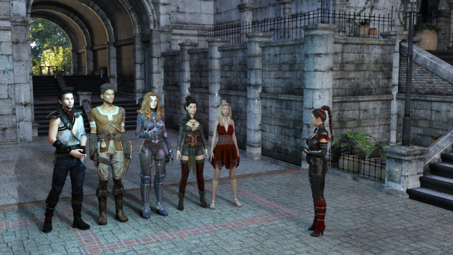 Обои картинки фото 3д графика, фантазия , fantasy, девушки, взгляд, фон