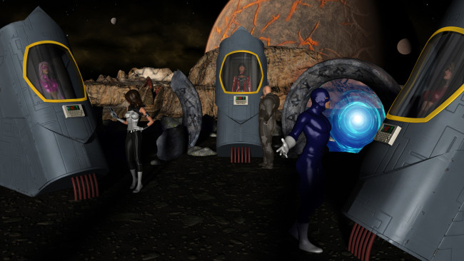 Обои картинки фото 3д графика, фантазия , fantasy, фон, взгляд, девушки