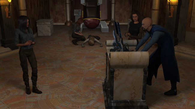 Обои картинки фото 3д графика, фантазия , fantasy, фон, взгляд, девушки