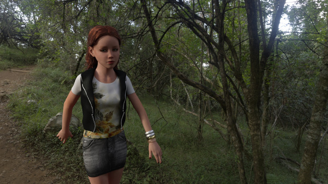 Обои картинки фото 3д графика, люди , people, девочка, взгляд, фон