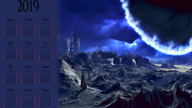Обои картинки фото календари, фэнтези, сооружение, планета