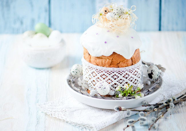 Обои картинки фото праздничные, пасха, верба, кулич, яйца