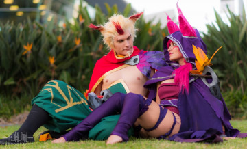 Картинка разное маски +карнавальные+костюмы rakan xayah пара сад