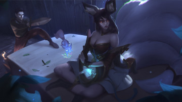 Картинка видео+игры league+of+legends ahri хвосты магия парень