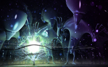 Картинка фэнтези существа монстры дерево свет