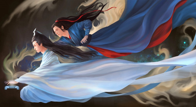 Обои картинки фото рисованное, кино,  мультфильмы, вэй, усянь, лань, ванцзы, гуцинь