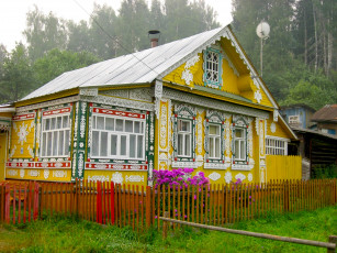 Картинка города -+здания +дома дoм праздник рeзьба дeрeвo жeлтый