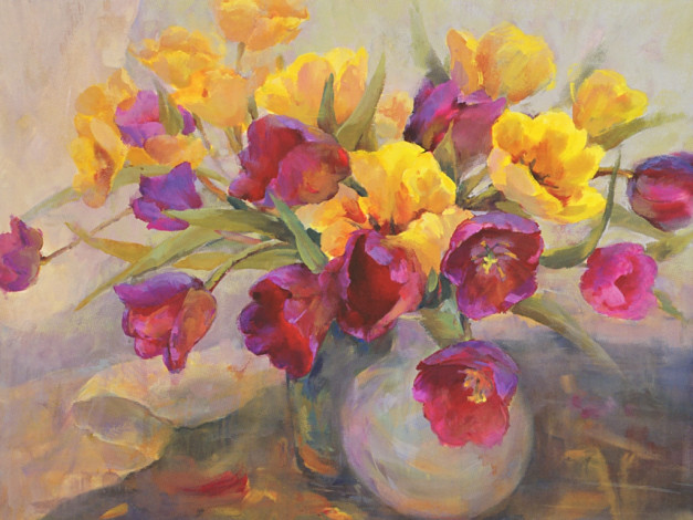 Обои картинки фото рисованные, цветы