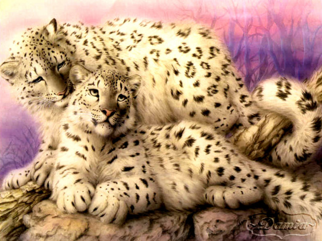 Обои картинки фото рисованные, животные, барсы