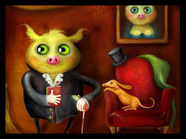 Обои картинки фото рисованные, животные