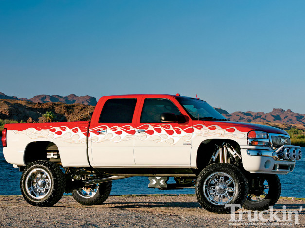 Обои картинки фото 2005, gmc, sierra, 2500, автомобили, custom, pick, up