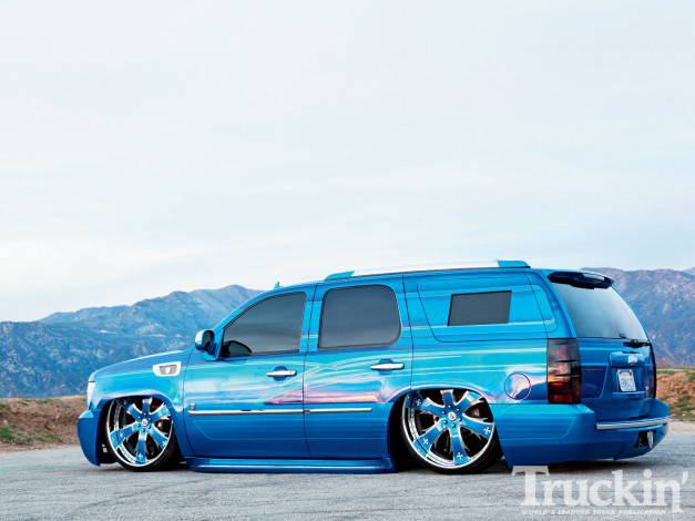 Обои картинки фото 2008, chevy, tahoe, custom, автомобили, 5dr, off, road