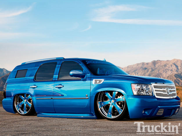 Обои картинки фото 2008, chevy, tahoe, custom, автомобили, 5dr, off, road