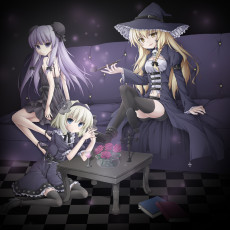 Картинка аниме touhou patchouli knowledge kirisame marisa alice margatroid