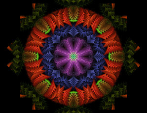 Картинка 3д графика fractal фракталы фон цвета узор