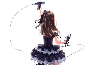 Картинка аниме idolm@ster девушка shibuya rin idolmaster платье микрофон