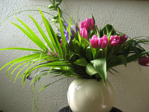 Картинка цветы букеты композиции синий зеленый розовый