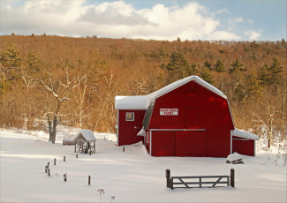 Картинка разное сооружения постройки снег лес