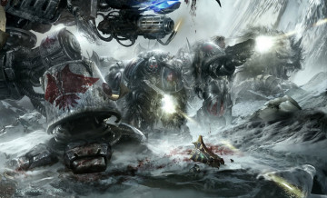 Картинка warhammer 40000 видео игры 40k дредноут space wolves космические десантники волки волк