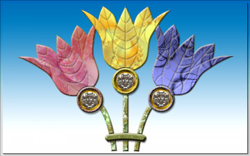 Картинка 3д графика flowers цветы узор