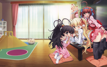 Картинка аниме papa no iukoto kikinasai девушки пироженное