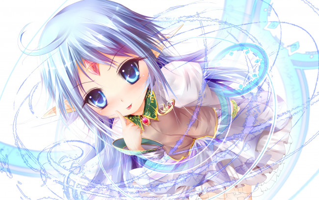 Обои картинки фото аниме, *unknown, другое, эльф, маг, девушка