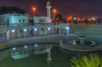 Картинка доха катар города огни ночного улица дома ночь площадь