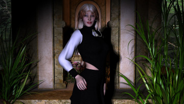 Картинка 3д графика people люди девушка растения