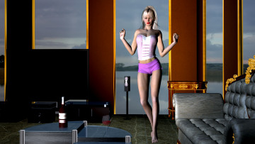 Картинка 3д графика people люди комната девушка