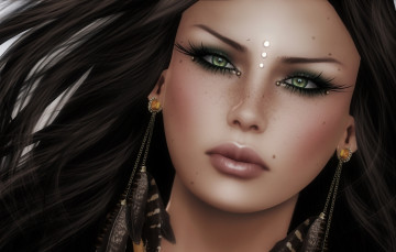 Картинка 3д графика portraits портрет волосы лицо