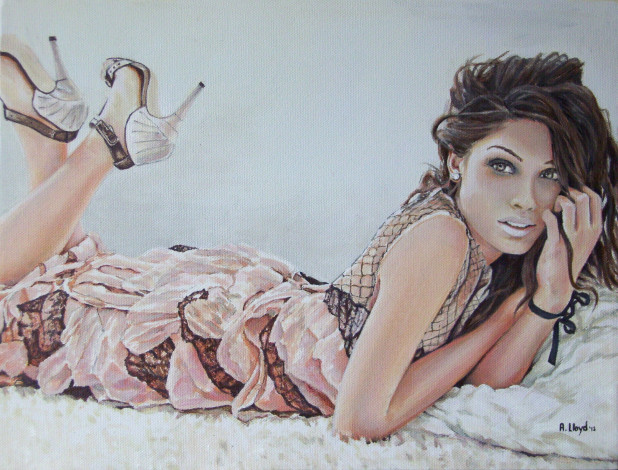 Обои картинки фото andy, lloyd, freida, pinto, рисованные, девушка