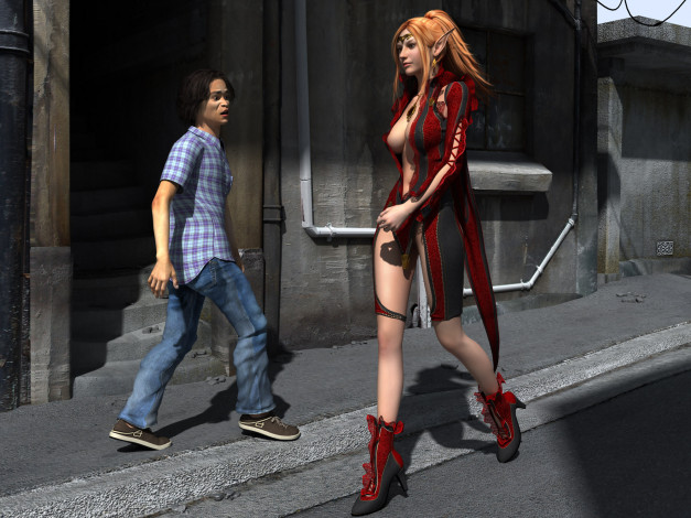 Обои картинки фото 3д, графика, elves, эльфы, мальчик, эльфийка