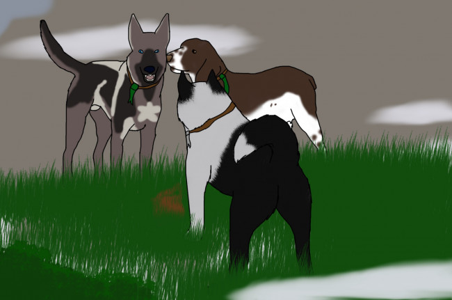 Обои картинки фото рисованные, животные, собаки