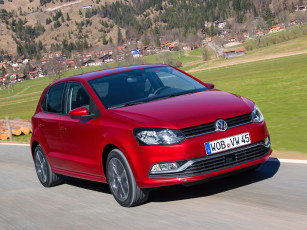 Картинка автомобили volkswagen 5-door bluemotion tsi polo красный 2014 typ 6r