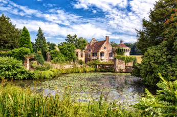 Картинка scotney+castle города -+дворцы +замки +крепости парк пруд замок