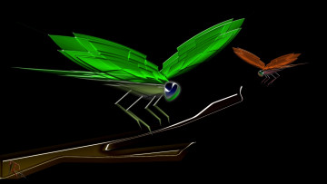 Картинка 3д+графика animals+ животные стрекозы