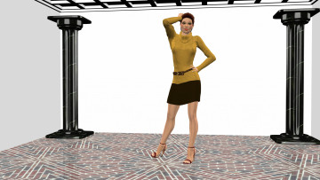 Картинка 3д+графика people+ люди взгляд девушка