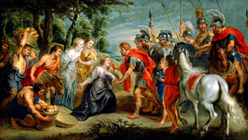 обоя рисованные, pieter paul rubens, david, meeting, abigail, rubens, картина