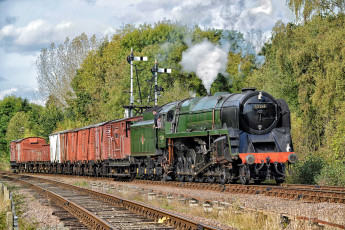 обоя техника, паровозы, дорога, паровоз, рельсы, железная