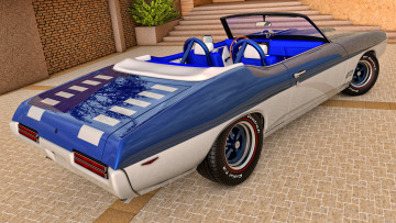 Картинка автомобили 3д pontiac 1969г