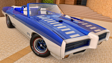 обоя автомобили, 3д, pontiac, 1969г