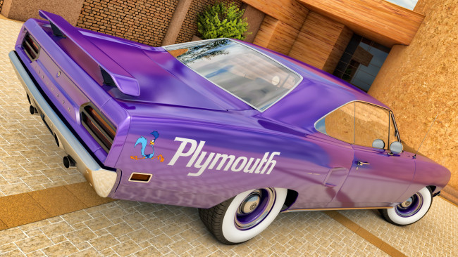 Обои картинки фото автомобили, 3д, plymouth, 1970г