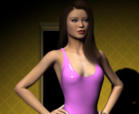 Картинка 3д+графика люди+ people девушка фон взгляд