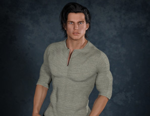 Картинка 3д+графика люди+ people мужчина взгляд фон