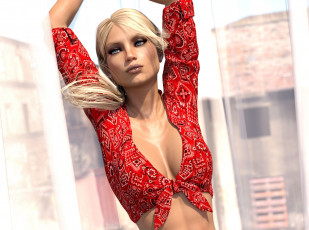 Картинка 3д+графика люди+ people девушка взгляд фон