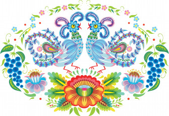 Картинка векторная+графика птицы+ птицы птица фон цветы