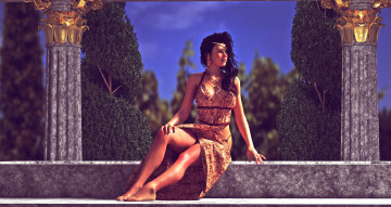 Картинка 3д+графика люди+ people фон девушка взгляд